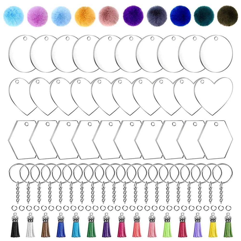 45pcs Acrylic Blank Pom Poms Ball with Tassels Key Chain Rings&Jump Rings For DIY Keychain Making Festival Decoration
45pcs Acrylic Blank Pom Poms Ball with Tassels Key Chain Rings&Jump Rings For DIY Keychain Making Festival Decoration