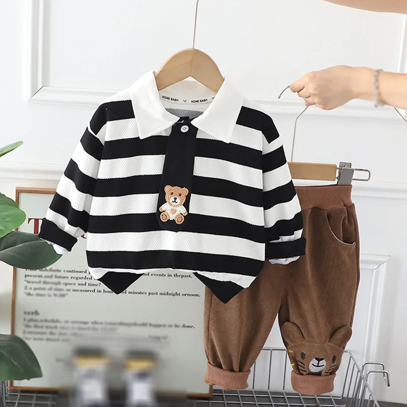 Baywell Kids Baby Boy Fashion Clothes Sets Tracksuit Children Spring Autumn Boys Striped Tie Bear Sweater Pants 2Pcs/Sets
Baywell Kids Baby Boy Fashion Clothes Sets Tracksuit Children Spring Autumn Boys Striped Tie Bear Sweater Pants 2Pcs/Sets