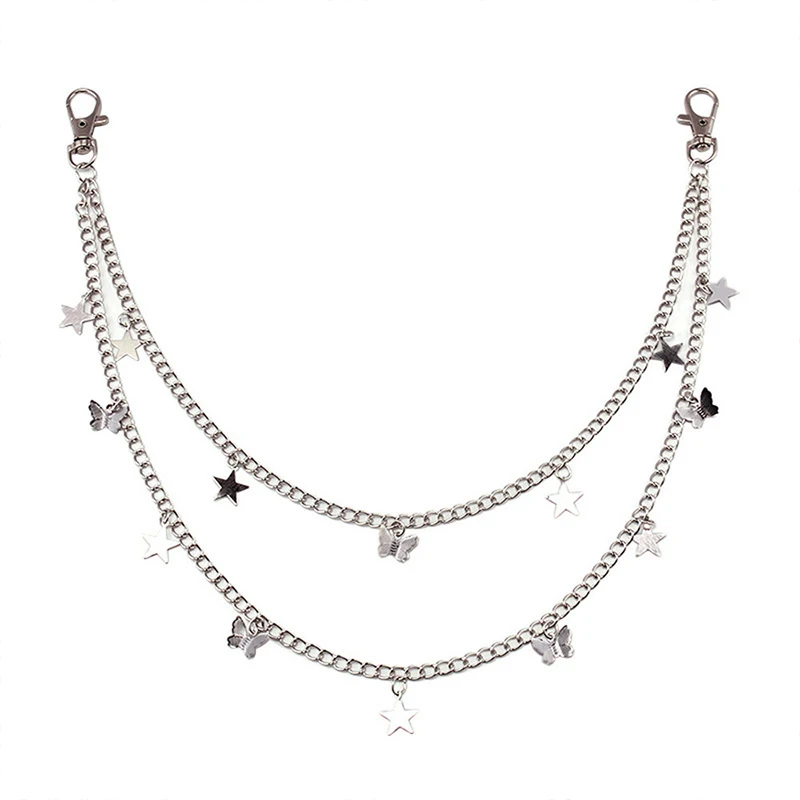 1PCS Metal Butterfly Star Bag Pendant Hip Hop Punk Double Layer Pant Chain Waist Chain
1PCS Metal Butterfly Star Bag Pendant Hip Hop Punk Double Layer Pant Chain Waist Chain