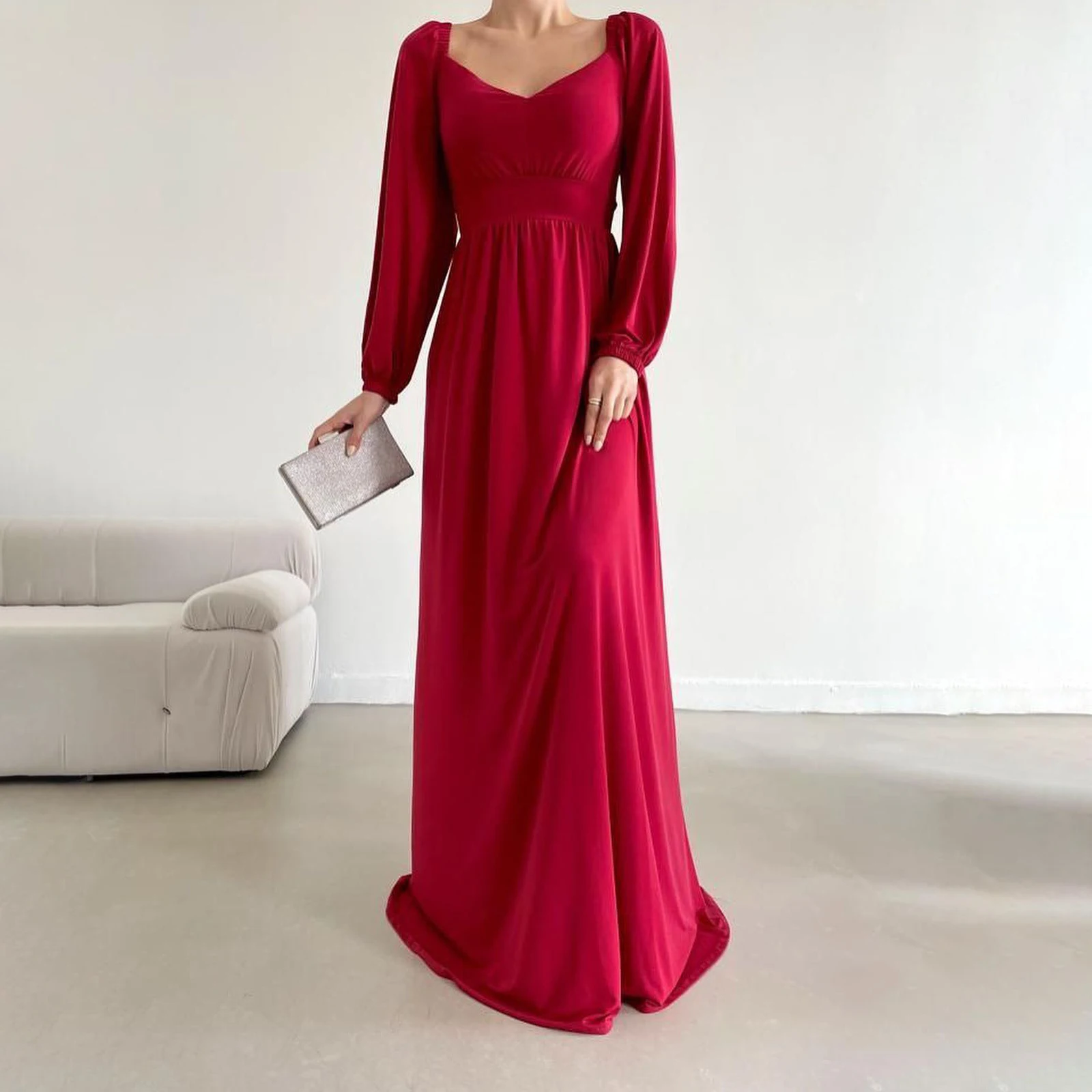 GIOIO V-Neck Luxury Formal Evening Dress Simple Red Long Sleeves فساتين سهرة Floor Length Elegant Prom Growns Party Women
GIOIO V-Neck Luxury Formal Evening Dress Simple Red Long Sleeves فساتين سهرة Floor Length Elegant Prom Growns Party Women