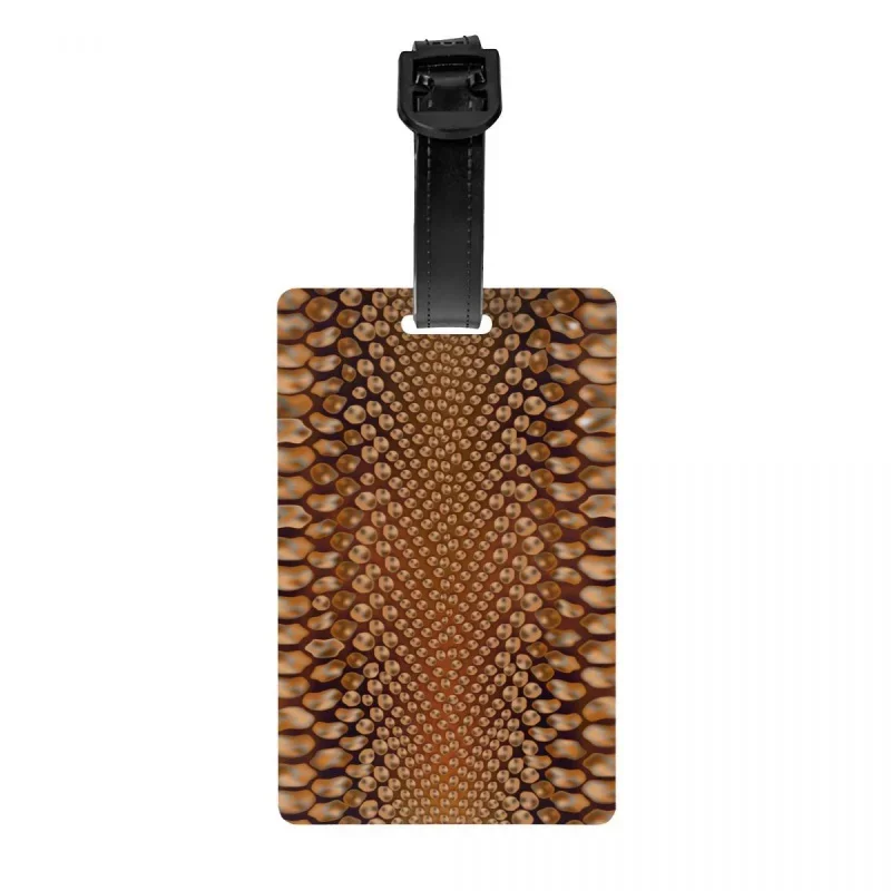 Custom Snake Brown Skin Texture Luggage Tag With Name Card Snakeskin Print Privacy Cover ID Label for Travel Bag Suitcase
Custom Snake Brown Skin Texture Luggage Tag With Name Card Snakeskin Print Privacy Cover ID Label for Travel Bag Suitcase