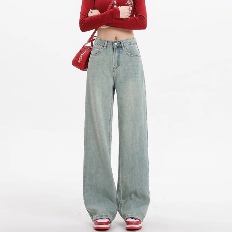 Fashionable Contrasting Color Embroidered Straight Leg Jeans for Women Blue High Waisted Wide Leg Pants Spring/summer New Jeans
Fashionable Contrasting Color Embroidered Straight Leg Jeans for Women Blue High Waisted Wide Leg Pants Spring/summer New Jeans