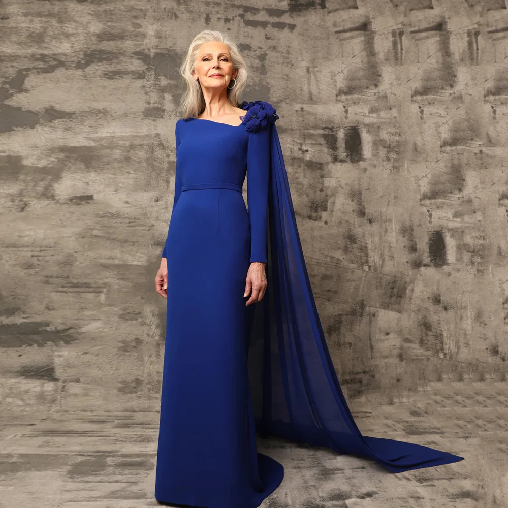 Elegant Mother of the Bride Dresses V Neck Long Sleeves Wedding Party Gowns Flowers Floor Length Mermaid فساتين السهرة 2023
Elegant Mother of the Bride Dresses V Neck Long Sleeves Wedding Party Gowns Flowers Floor Length Mermaid فساتين السهرة 2023