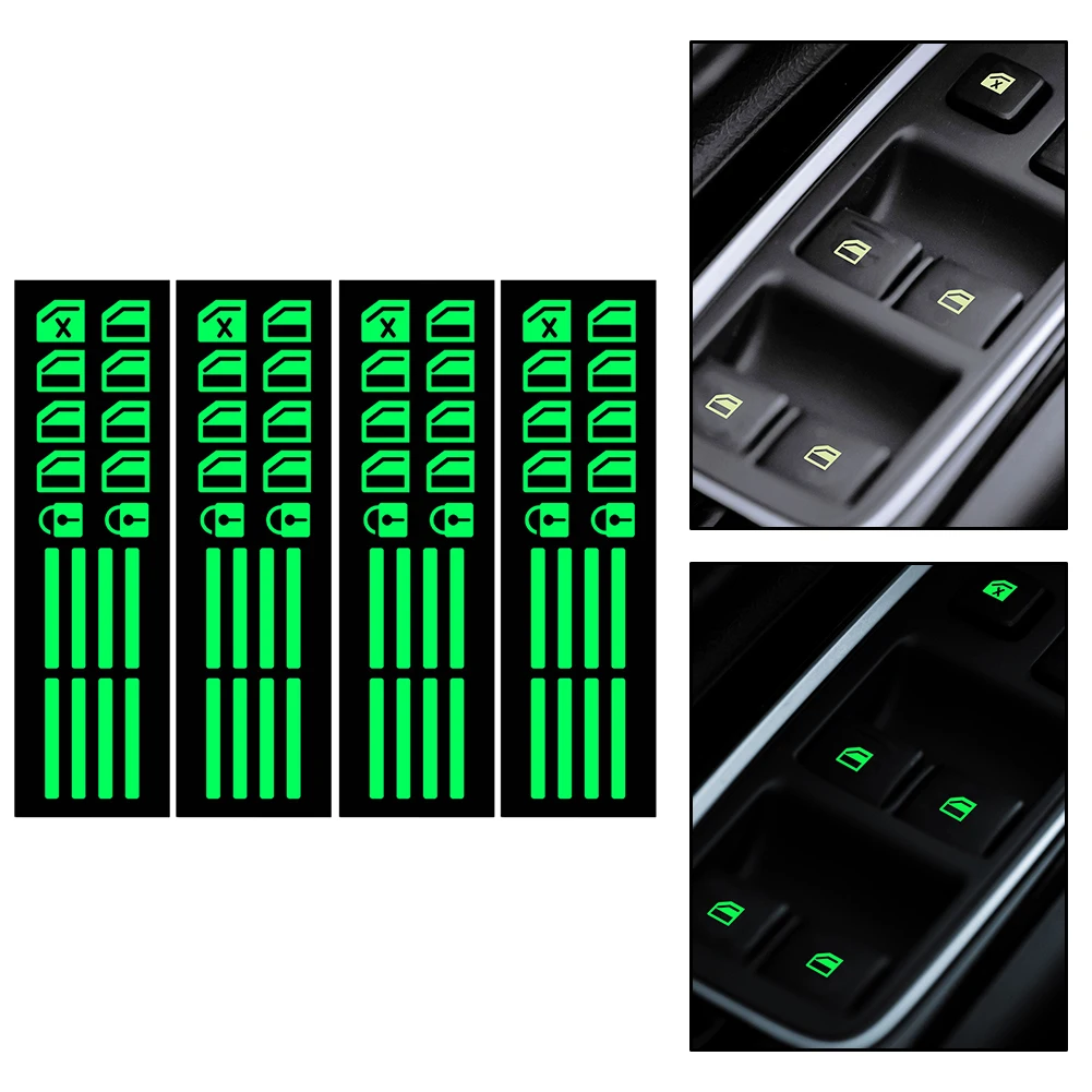 4pcs 10.2*2.6cm Glowing Car Button Sticker Set For Window Switch Decal Green Fluorescent Auto Interior Decorative Accesories
4pcs 10.2*2.6cm Glowing Car Button Sticker Set For Window Switch Decal Green Fluorescent Auto Interior Decorative Accesories
