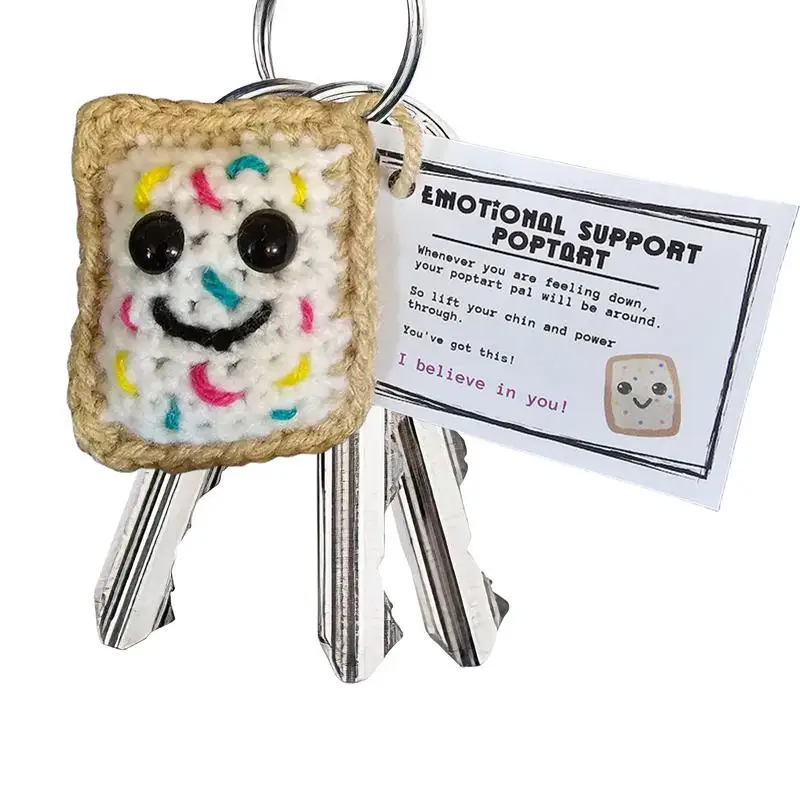 Handmade Keychain Emotional Support Keychain Pop Tart Doll Handmade Doll Crochet Keyrings Calm Doll Keychain For Bedroom
Handmade Keychain Emotional Support Keychain Pop Tart Doll Handmade Doll Crochet Keyrings Calm Doll Keychain For Bedroom