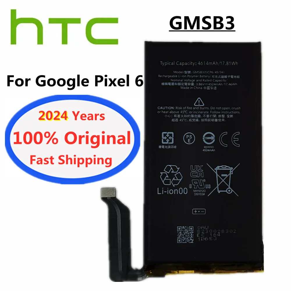 Оригинальный аккумулятор GMSB3 2024 года для HTC Google Pixel 6 Pixel6, высокое качество, 100% мАч, аккумулятор, батареи
Оригинальный аккумулятор GMSB3 2024 года для HTC Google Pixel 6 Pixel6, высокое качество, 100% мАч, аккумулятор, батареи
