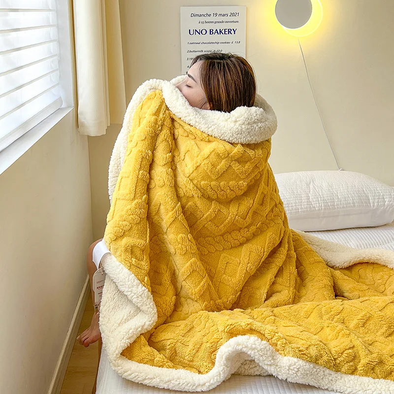 1pc Sherpa Bed Blanket Solid Color Thickened Thermal Blanket Travel Blankets Multi-functiona Blanket Warm Cozy Soft Blanket
1pc Sherpa Bed Blanket Solid Color Thickened Thermal Blanket Travel Blankets Multi-functiona Blanket Warm Cozy Soft Blanket
