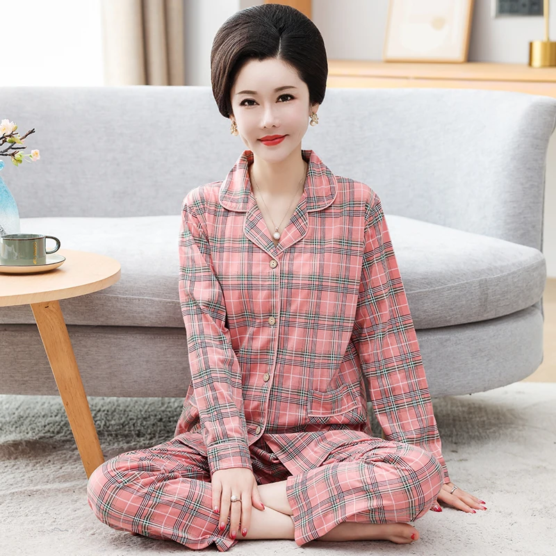 Women Pajamas Set M-4XL Cardigan Pijamas Mujer Autumn Sweet Cute Long Sleeve Princess Nightwear V-Neck Casual Plaid Homewear
Women Pajamas Set M-4XL Cardigan Pijamas Mujer Autumn Sweet Cute Long Sleeve Princess Nightwear V-Neck Casual Plaid Homewear