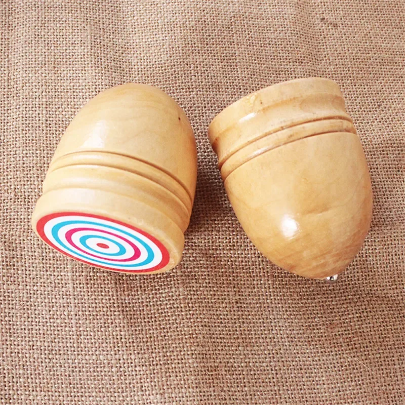 

High Quality Spinning Top Children Developmental Toy Abrasion Resistant Puzzle Wooden Classic Kids Spinning Top Play Game Gyro