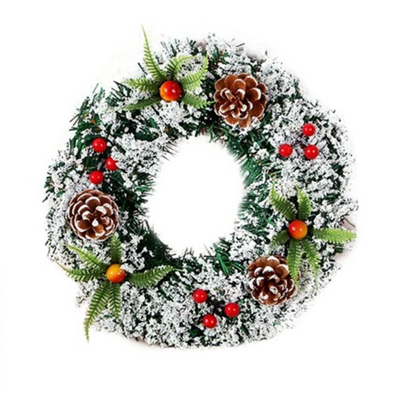 

1 шт. Рождественский венок, праздничный венок, 40 см, украшение для рождественской елки, Рождественский венок, подвесное украшение