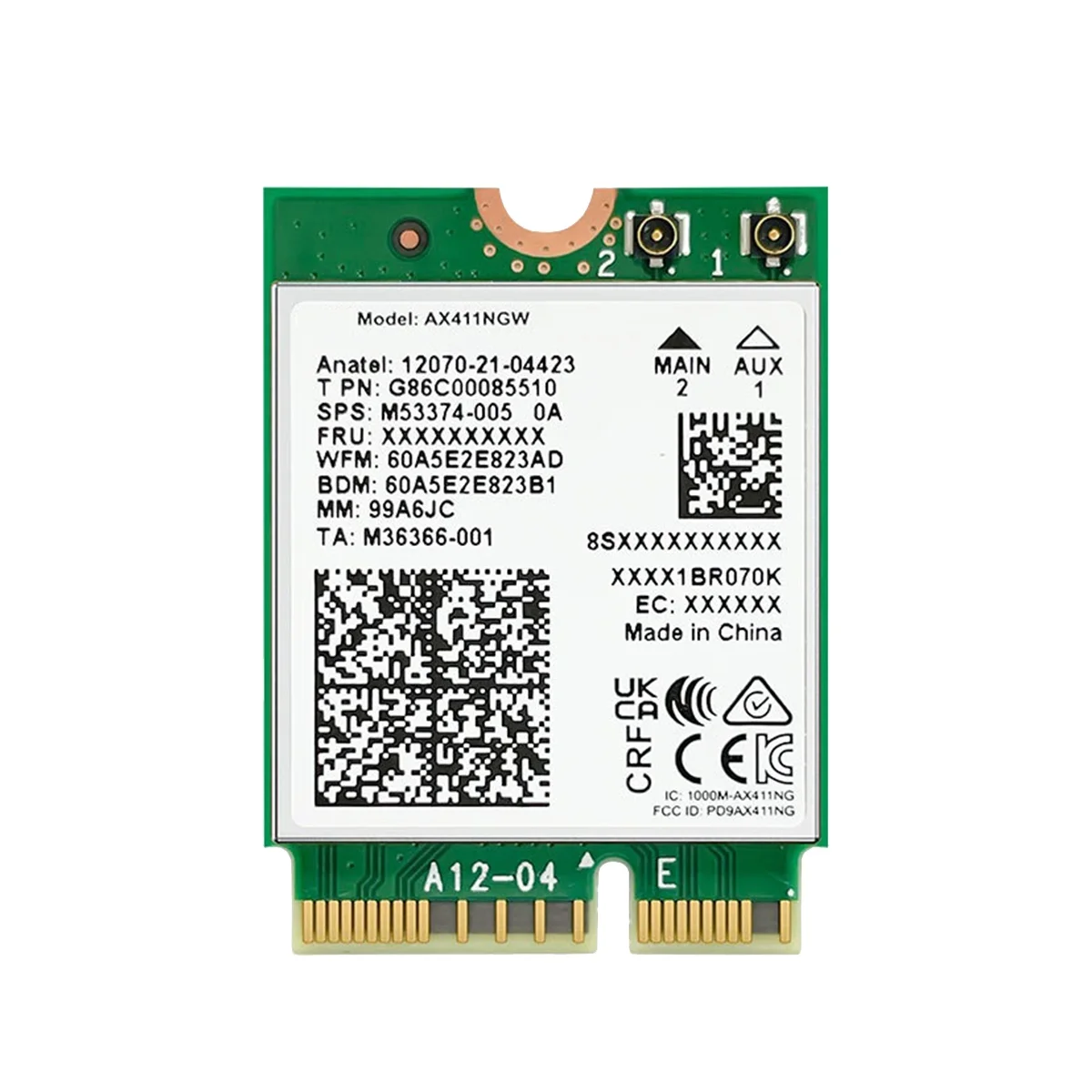 For Intel AX411 WiFi Card WiFi 6E CNVio2 Bluetooth 5.3 Tri-Band 5374Mbps Network Adapter for Laptop/PC Win10/11-64Bit
For Intel AX411 WiFi Card WiFi 6E CNVio2 Bluetooth 5.3 Tri-Band 5374Mbps Network Adapter for Laptop/PC Win10/11-64Bit