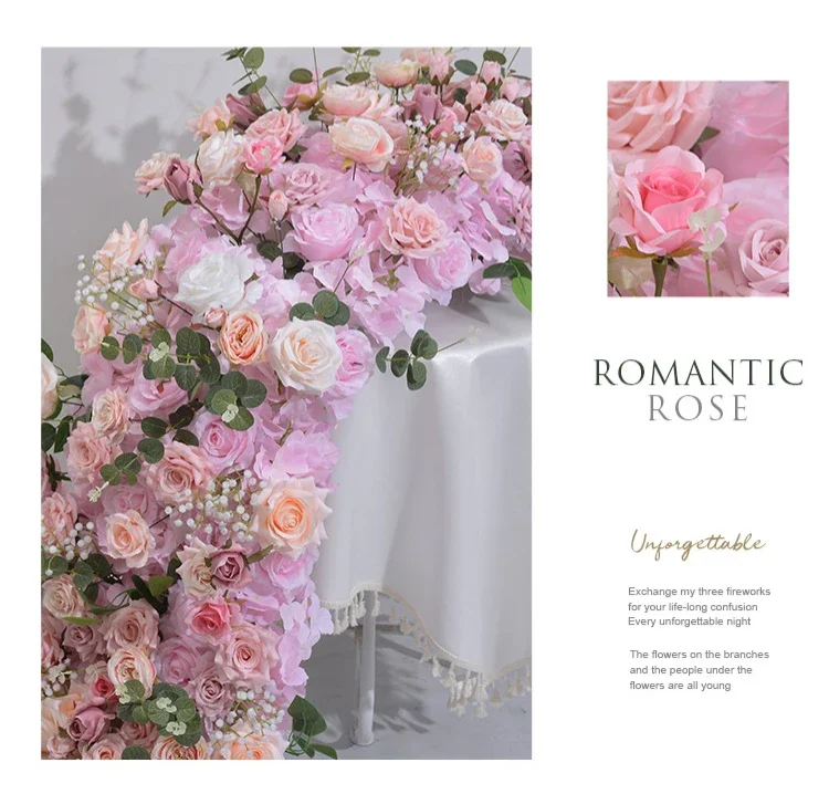 Artificial Flowers Runners Outdoor Wedding Decoration Dinning Table Centerpieces Road Lead Fake Flower Row Party Home Decor Artificial Flowers Runners Outdoor Wedding Decoration Dinning Table Centerpieces Road Lead Fake Flower Row Party Home Decor