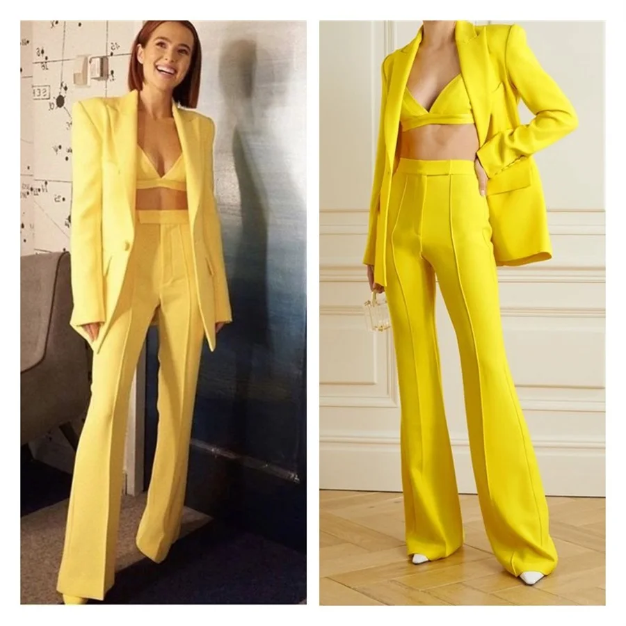 Solid Color Women Suits Sets 2023 Tuxedo One Button 3 Pcs Blazer+Camisole Top Bra+Pants Office Party Prom Evening Custom Made
Solid Color Women Suits Sets 2023 Tuxedo One Button 3 Pcs Blazer+Camisole Top Bra+Pants Office Party Prom Evening Custom Made