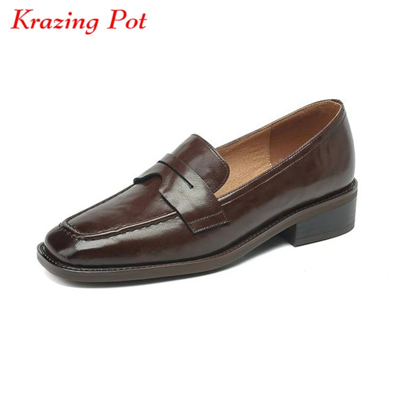 Krazing Pot 2024 Cow Leather Med Heels Spring Brand Shoes Slip On Loafers Round Toe Street Wear Elegant Beauty Lady Women Pumps
Krazing Pot 2024 Cow Leather Med Heels Spring Brand Shoes Slip On Loafers Round Toe Street Wear Elegant Beauty Lady Women Pumps