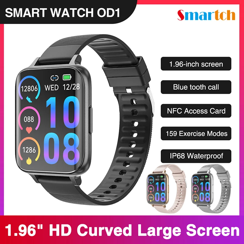 1.96" Curved Screen Smart Watches Men Women Smartwatch NFC Sports Fitness Bracelet Waterproof Wrist Watches Men Wristwatch Clock
1.96" Curved Screen Smart Watches Men Women Smartwatch NFC Sports Fitness Bracelet Waterproof Wrist Watches Men Wristwatch Clock