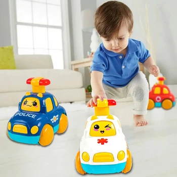 Brinquedos de Carros de Engenharia Mini Inerciais: Estimulando a Imaginação e Desenvolvimento dos Pequenos 10 Baby Cartoon Car Toys Toddler Press and Go Car Toy Children Early Educational Toys Pull Back Cars Fire Truck for Kids Boys Gifts