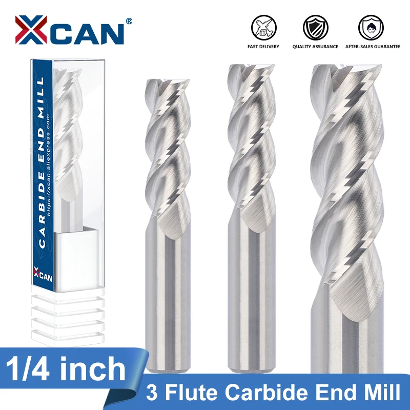 XCAN Milling Cutter 3 Flute Carbide End Mill for Aluminum Cutting 1/4 Inch Shank Spiral Router Bit for Metal CNC Milling Tools
XCAN Milling Cutter 3 Flute Carbide End Mill for Aluminum Cutting 1/4 Inch Shank Spiral Router Bit for Metal CNC Milling Tools