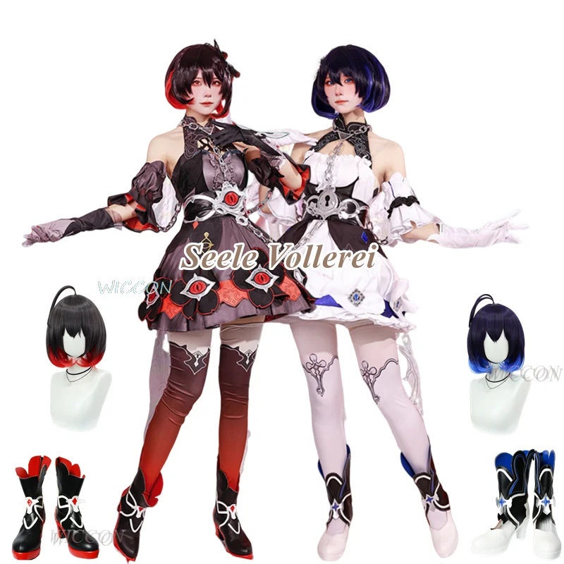 Game Honkai Star Rail Seele Vollerei Twins Cosplay Costume Full Set Gothic Lolita Dress Carnival Party Suit
Game Honkai Star Rail Seele Vollerei Twins Cosplay Costume Full Set Gothic Lolita Dress Carnival Party Suit