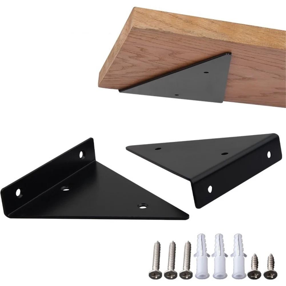 

2Pcs Triangle Shelf Support Invisible Brackets Wall Mounted Floating Shelf Support Heavy Duty Furniture Layer Plate Brackets