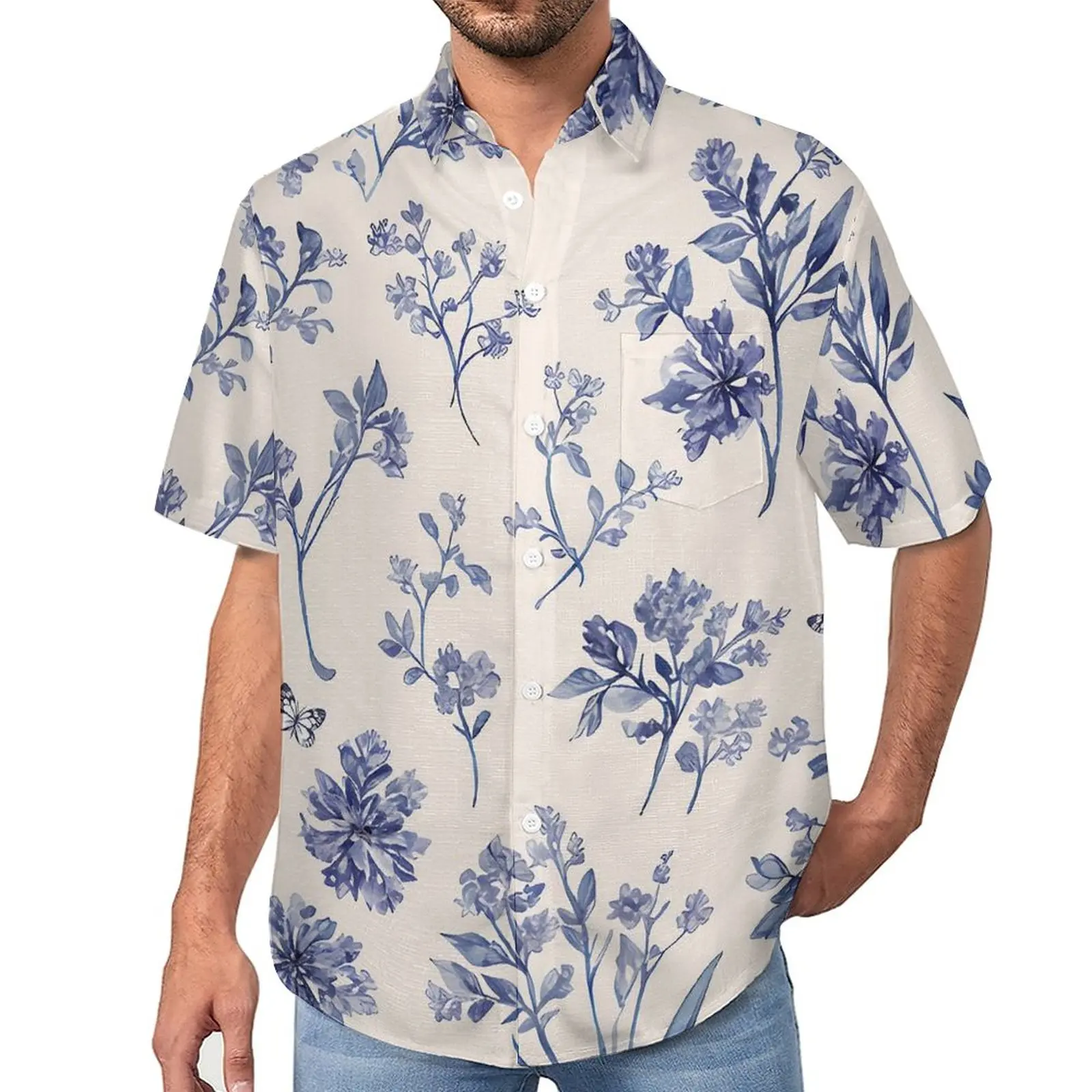 Vintage Floral Blouses Man Blue Flowers Print Casual Shirts Hawaiian Short Sleeve Graphic Streetwear Oversized Vacation Shirt
Vintage Floral Blouses Man Blue Flowers Print Casual Shirts Hawaiian Short Sleeve Graphic Streetwear Oversized Vacation Shirt