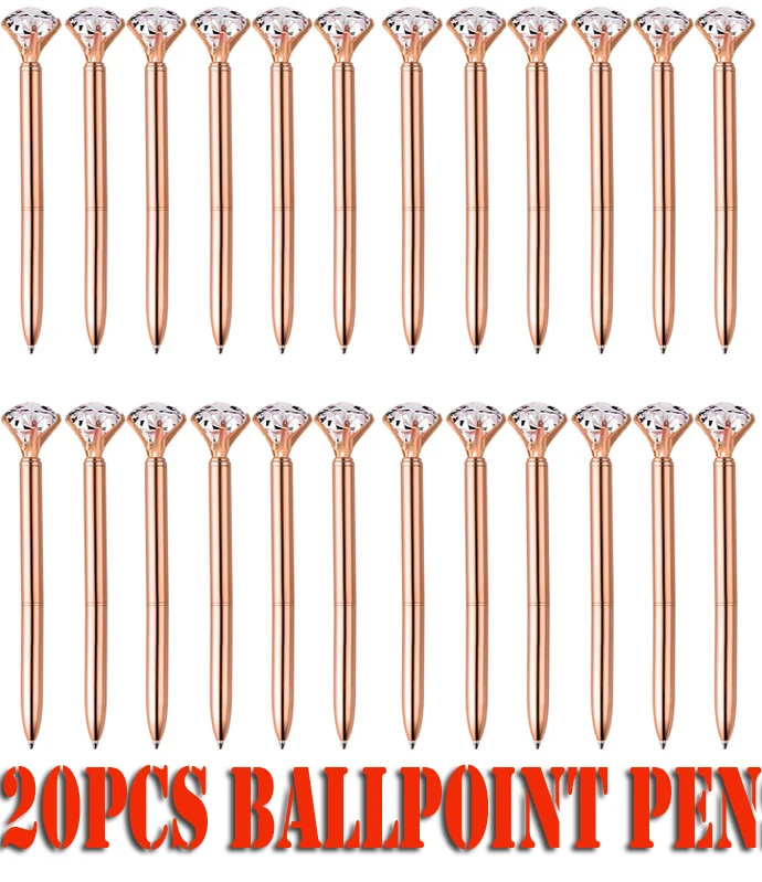 20Pcs Ballpoint Pens Metal Crystal Diamond Pen for Journaling Black Ink Ballpoint Pens Gifts for Teacher School Office
20Pcs Ballpoint Pens Metal Crystal Diamond Pen for Journaling Black Ink Ballpoint Pens Gifts for Teacher School Office
