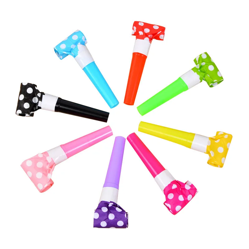 

6pcs/pack Dot Party Blowouts Whistles Kids Birthday Party Favors Decoration Supplies Noicemaker Toys Goody Bags Pinata