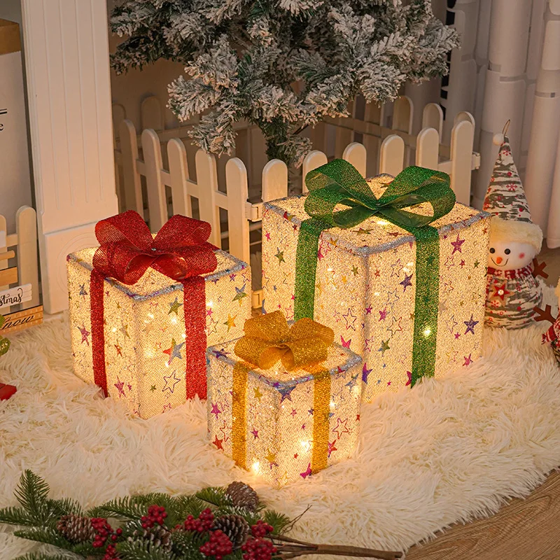 Lighted Up Outdoor Christmas Decorations Luminous Christmas Gift Box With Bow For Holiday Christmas Tree
Lighted Up Outdoor Christmas Decorations Luminous Christmas Gift Box With Bow For Holiday Christmas Tree