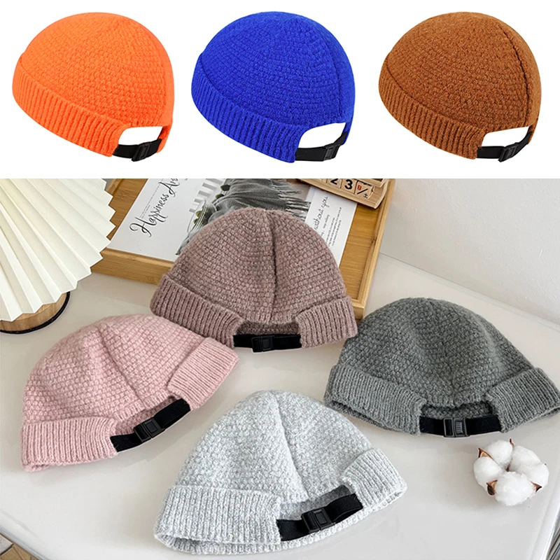

Warm Winter Man Knitted Beanie Melon Skin Hat Landlord Hat Hop Hat Skull Caps Soft Outdoor Girls Bonnet Beanies Hat y2k