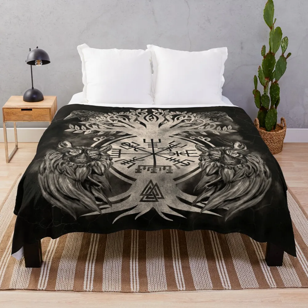 Vegvisir -Yggdrasil With Ravens & Wolves Throw Blanket Embroidered Blanket For Sofa Velor Blankets
Vegvisir -Yggdrasil With Ravens & Wolves Throw Blanket Embroidered Blanket For Sofa Velor Blankets