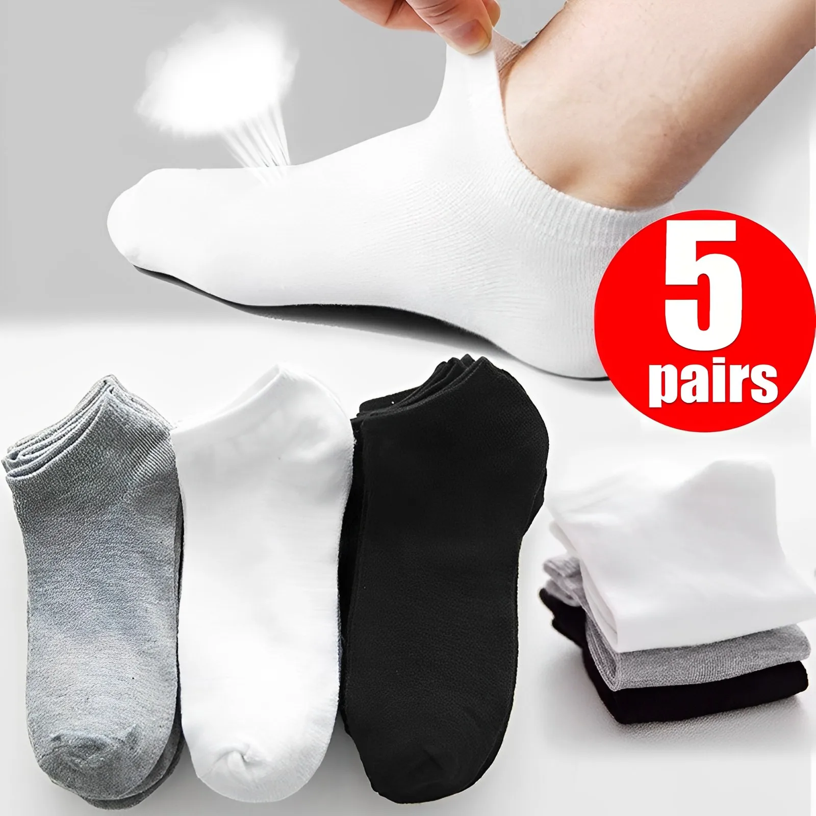 5Pairs/Lot Men's Socks Low Cut Men Socks Solid Color Black White Gray Breathable Non-slip Cotton Sports Socks Male Short Socks
5Pairs/Lot Men's Socks Low Cut Men Socks Solid Color Black White Gray Breathable Non-slip Cotton Sports Socks Male Short Socks