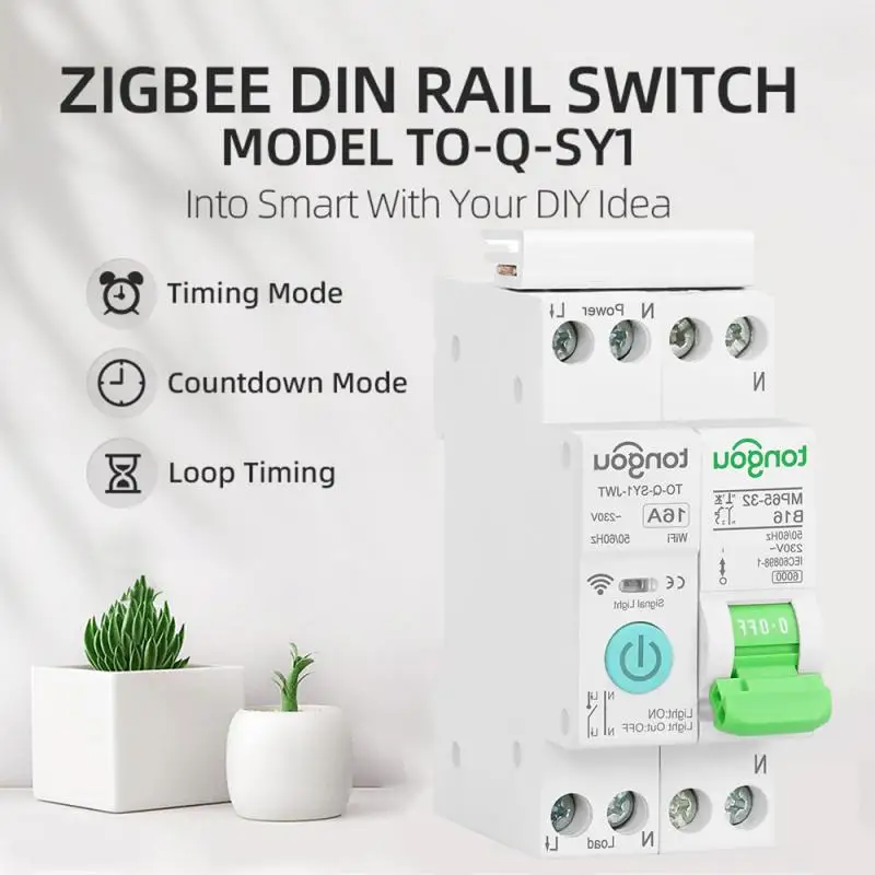 Автоматический выключатель TUYA Zigbee, умный автоматический выключатель на DIN-рейке, без измерения, 32 А, для умного дома, с беспроводным дистанционным управлением
Автоматический выключатель TUYA Zigbee, умный автоматический выключатель на DIN-рейке, без измерения, 32 А, для умного дома, с беспроводным дистанционным управлением