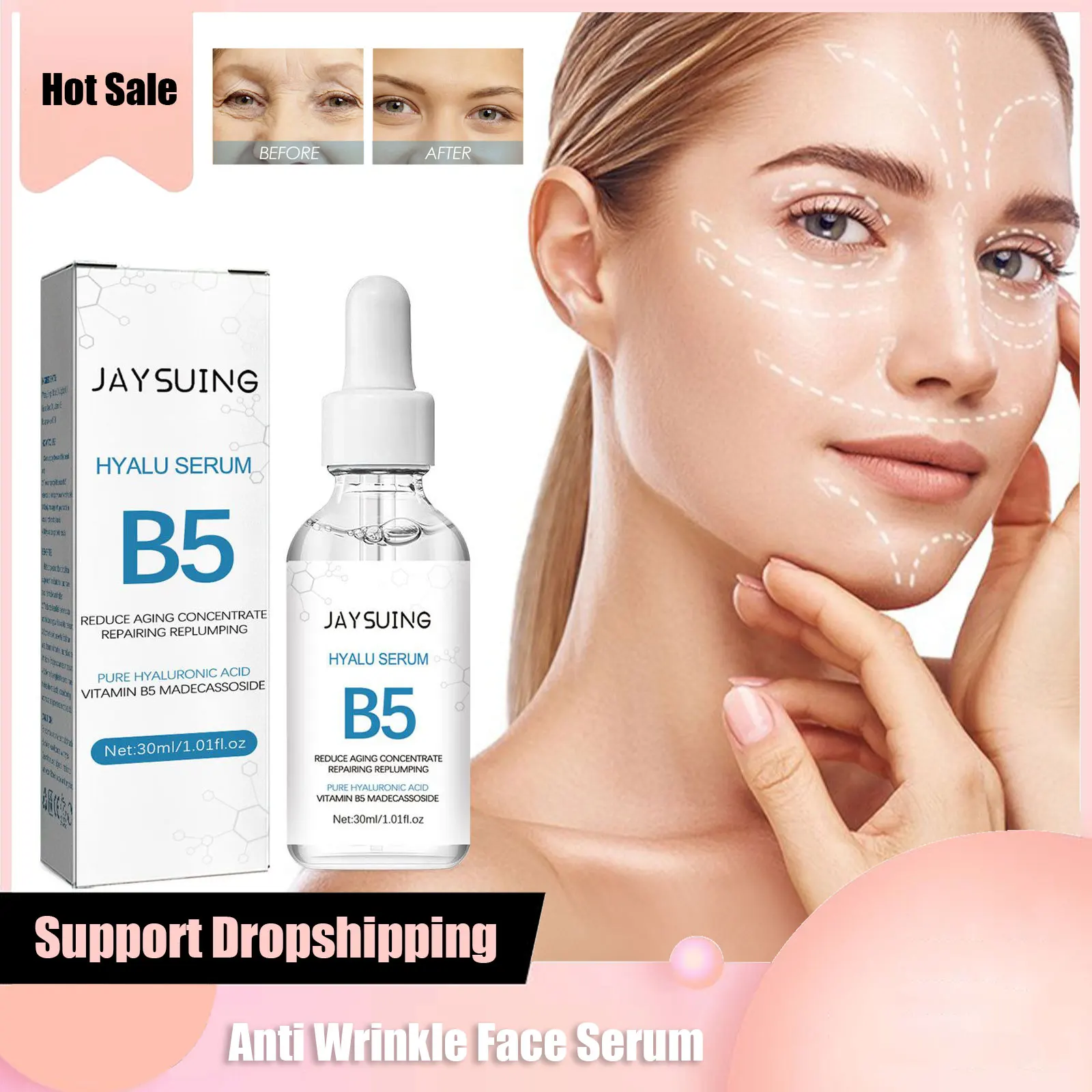 Pure Hyaluronic Acid Serum For Face Shrink Pore Moisturize Nourish Anti Aging Lighten Fine Line Firming Lifting Hyalu B5 Essence
Pure Hyaluronic Acid Serum For Face Shrink Pore Moisturize Nourish Anti Aging Lighten Fine Line Firming Lifting Hyalu B5 Essence