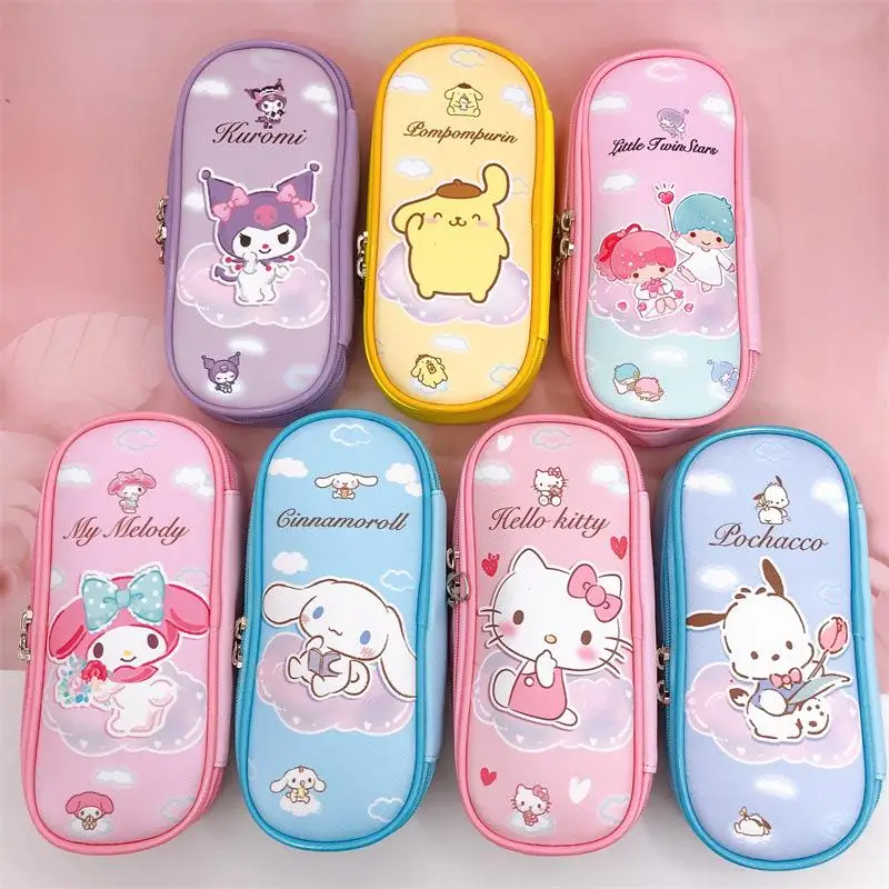 Sanrio Double Zipper PU Pencil-Box Cartoon Cinnamoroll Student's Large Capacity Pencil Bag Kawaii Large Capacity Cloud Pen Bag
Sanrio Double Zipper PU Pencil-Box Cartoon Cinnamoroll Student's Large Capacity Pencil Bag Kawaii Large Capacity Cloud Pen Bag
