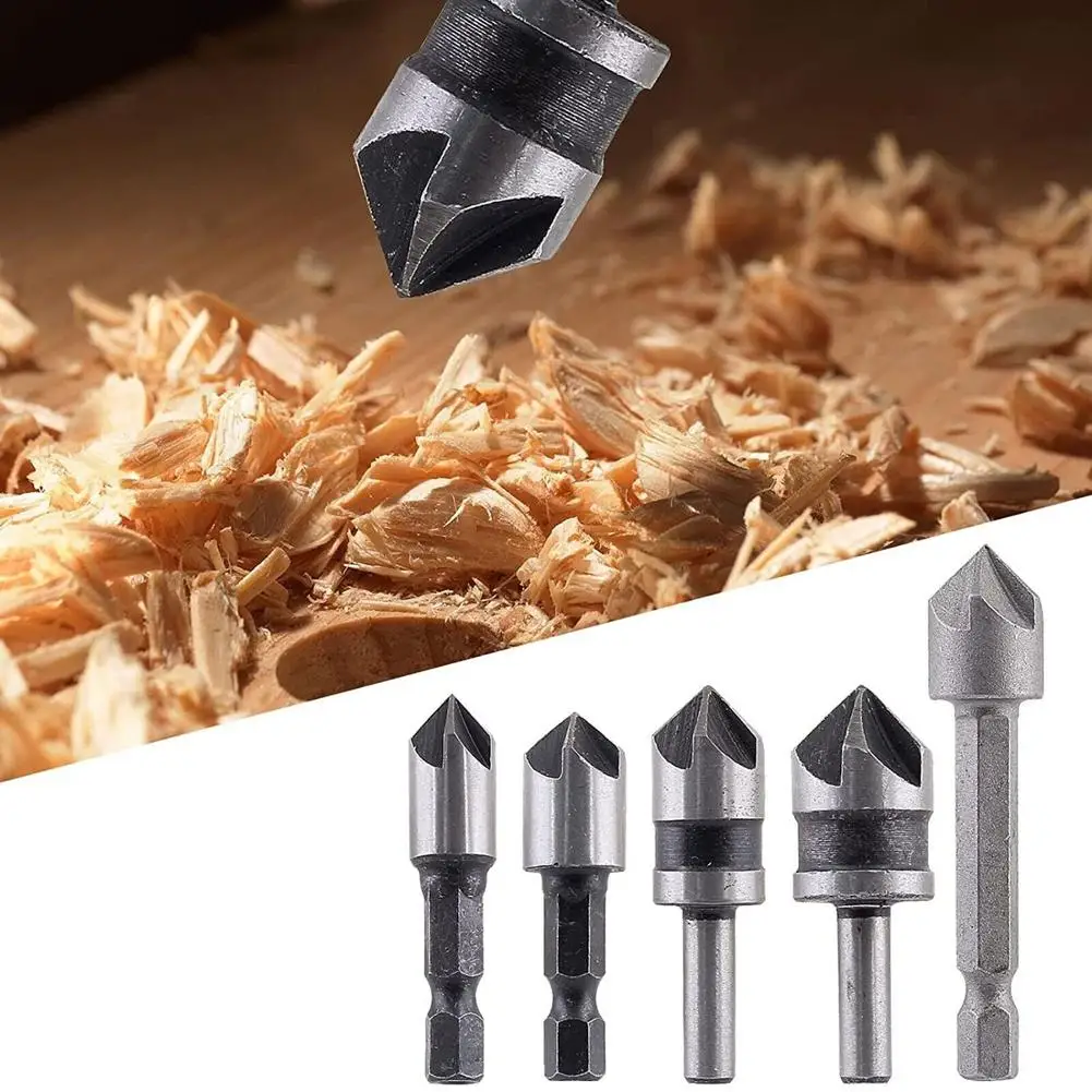 5Pcs Chamfer Countersink Deburring Drill Bit Set High Speed Steel Crosshole Cutting Metal Tool for Woodworking Quick Change Bit
5Pcs Chamfer Countersink Deburring Drill Bit Set High Speed Steel Crosshole Cutting Metal Tool for Woodworking Quick Change Bit