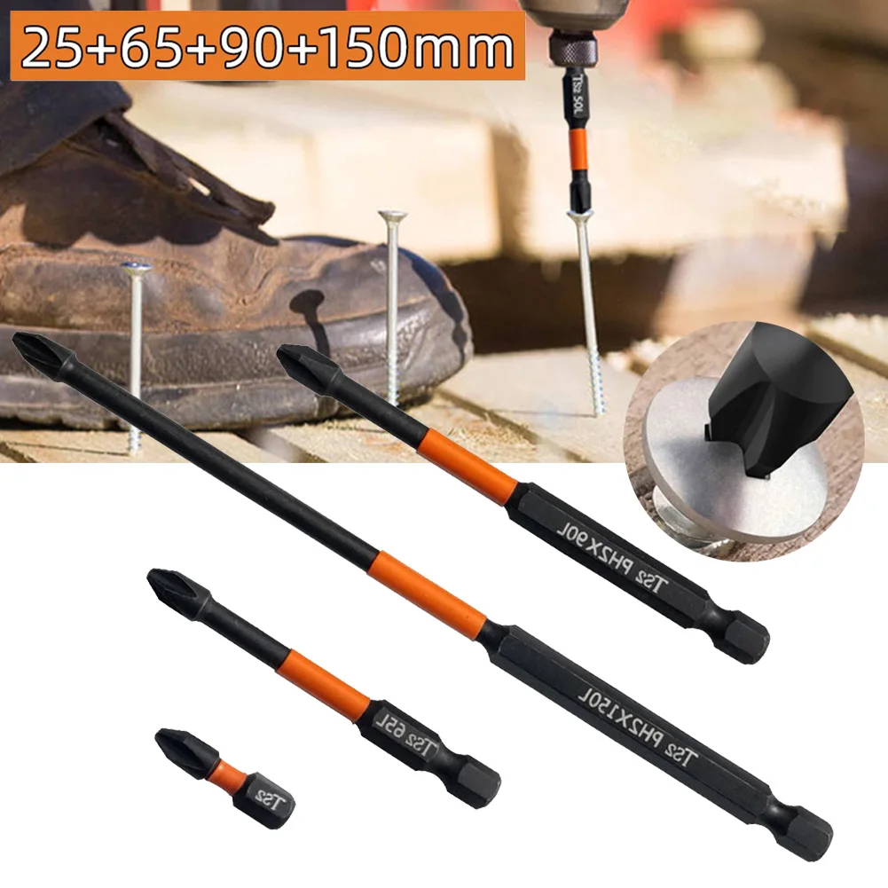 4 Pcs PH2 Impact Screwdriver Bits Non-Slip Impact Batch Head 25mm 65mm 90mm 150mm Magnetic Cross Bit Screw Driver Hand Tools
4 Pcs PH2 Impact Screwdriver Bits Non-Slip Impact Batch Head 25mm 65mm 90mm 150mm Magnetic Cross Bit Screw Driver Hand Tools