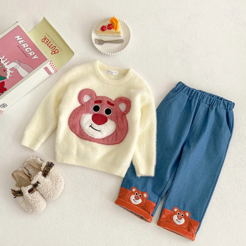 Disney Kawaii Anime Linabell Autumn Winter Knitted Sweater Set Cute Stellalou Cartoon Long-Sleeved Top Trousers Gifts for Girls
Disney Kawaii Anime Linabell Autumn Winter Knitted Sweater Set Cute Stellalou Cartoon Long-Sleeved Top Trousers Gifts for Girls