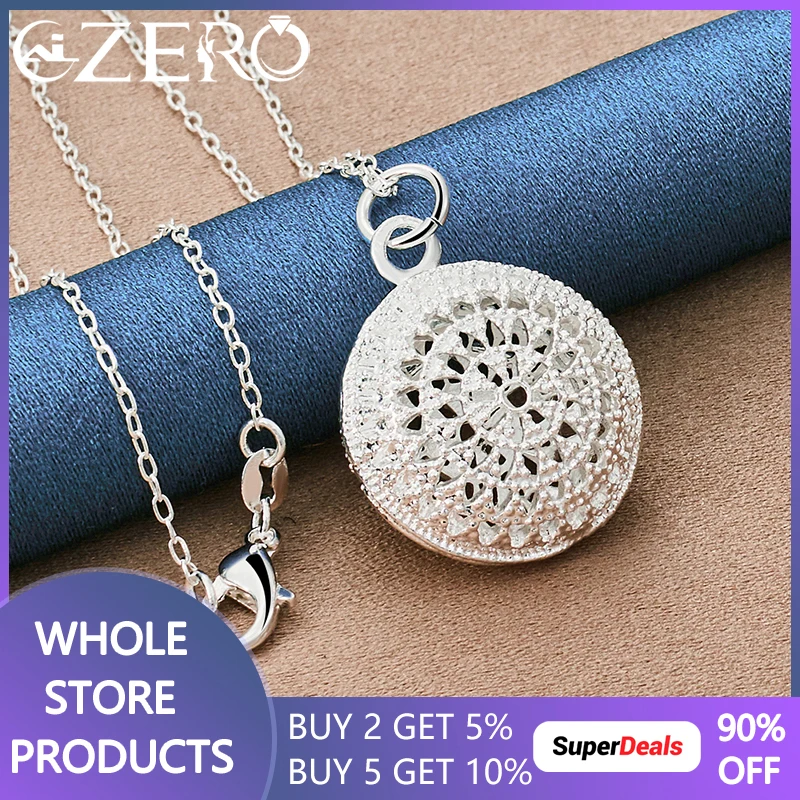 925 Sterling Silver 18-30 Inch Chain Exquisite Hollow Round Pendant Necklace For Women Wedding Party Charms Fashion Jewelry
925 Sterling Silver 18-30 Inch Chain Exquisite Hollow Round Pendant Necklace For Women Wedding Party Charms Fashion Jewelry