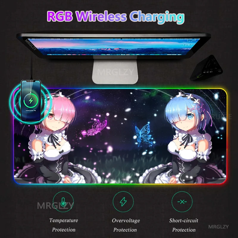 Re:zero RGB LED Mouse Pad with Wireless Charge Anime Gaming Accessories Desk Mats Carpets Typec Mat XXL Cute Sexy Rem Mouse Pad
Re:zero RGB LED Mouse Pad with Wireless Charge Anime Gaming Accessories Desk Mats Carpets Typec Mat XXL Cute Sexy Rem Mouse Pad