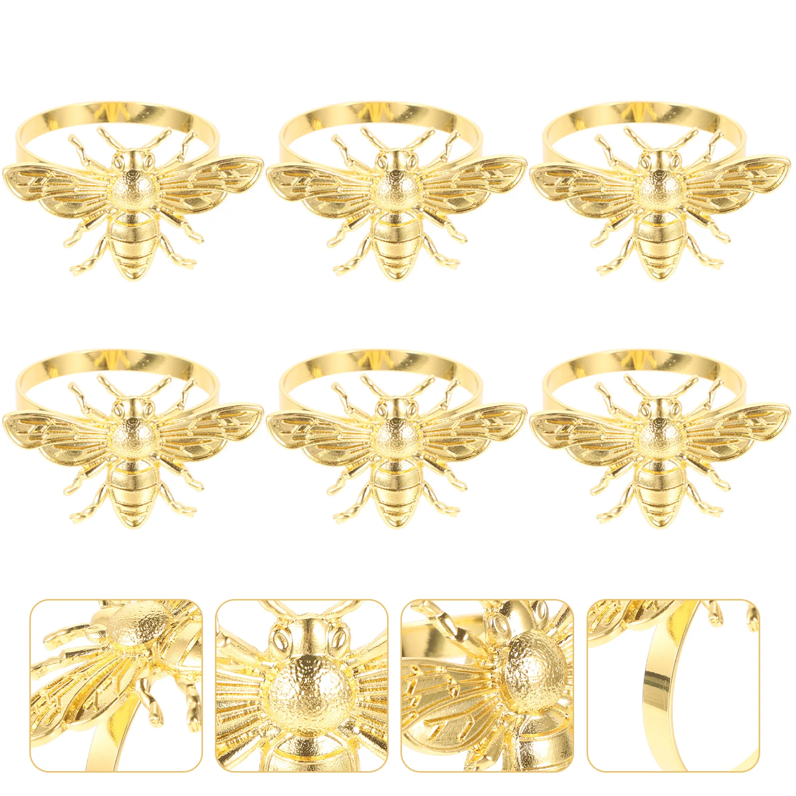 6pcs Bee Shaped Napkin Holders Metal Napkin Rings Party Dinning Table Napkin Rings Decoration
6pcs Bee Shaped Napkin Holders Metal Napkin Rings Party Dinning Table Napkin Rings Decoration