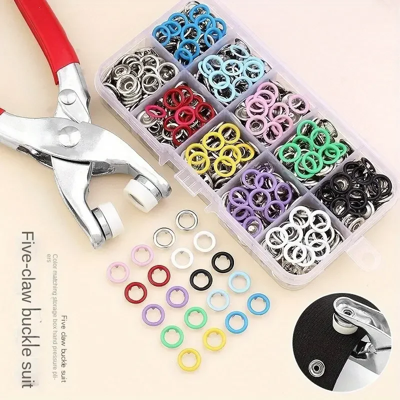 DIY Five Claw Buckle Garment Accessories Installation Tools Sewing-free Nail Four Buckles Hand Pressure Pliers Sets Snap Buttons
DIY Five Claw Buckle Garment Accessories Installation Tools Sewing-free Nail Four Buckles Hand Pressure Pliers Sets Snap Buttons
