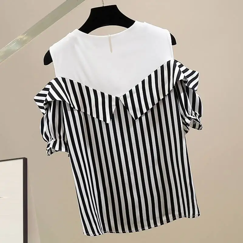 ZANZEA Women Cold Shoulder Blouse Fashion Plaid Stitching Shirt Holiday Summer Bowtie Short Sleeve Tops 2024 Vintage Loose Blusa ZANZEA Women Cold Shoulder Blouse Fashion Plaid Stitching Shirt Holiday Summer Bowtie Short Sleeve Tops 2024 Vintage Loose Blusa