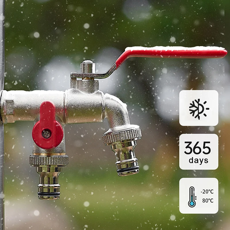 1PC Double Head Water Faucet 1/2'' 3/4'' Water Splitter Connector Coupling Adapter Valve Switch Garden Hose Irrigation Tap Joint
1PC Double Head Water Faucet 1/2'' 3/4'' Water Splitter Connector Coupling Adapter Valve Switch Garden Hose Irrigation Tap Joint