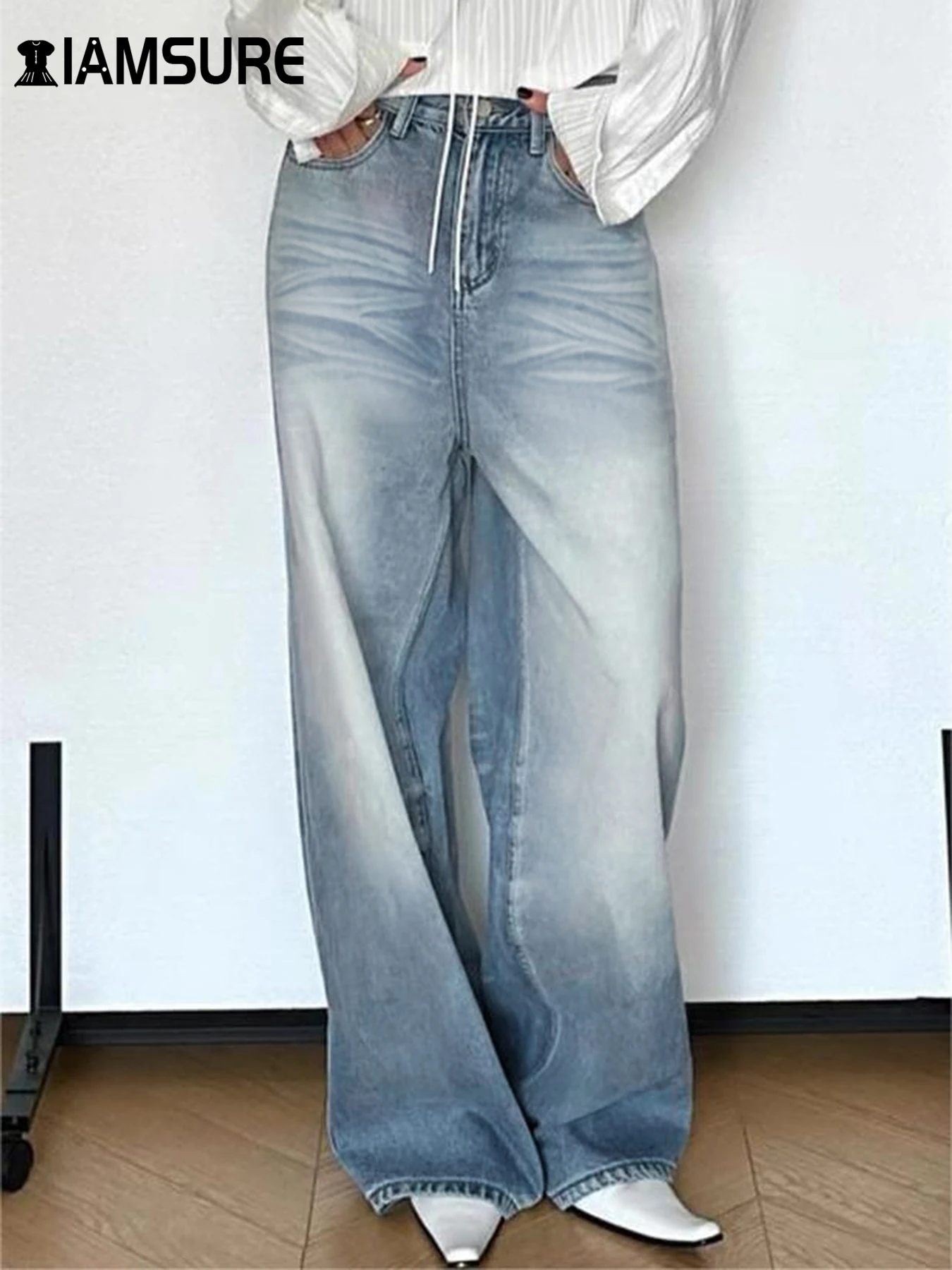IAMSURE Casual Loose Wide Leg Jeans Basic High Waisted Baggy Pants Women 2024 Autumn Spring Fashion Streetwear Office Ladies
IAMSURE Casual Loose Wide Leg Jeans Basic High Waisted Baggy Pants Women 2024 Autumn Spring Fashion Streetwear Office Ladies