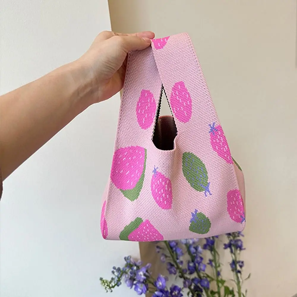 Fruits Girls Storage Bag Candy Color Cosmetic Bag Women Tote Bag Strawberry Wrist Bag Small Ins Handbag Mini Knot Knitted Bag
Fruits Girls Storage Bag Candy Color Cosmetic Bag Women Tote Bag Strawberry Wrist Bag Small Ins Handbag Mini Knot Knitted Bag