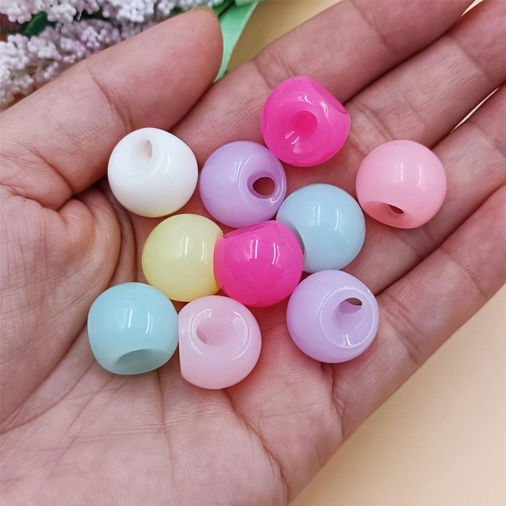 

20pcs 16mm Jelly Color Acrylic Beads For Jewelry Making DIY Phone Chain Necklace Bracelet Handmade Accessories Materials