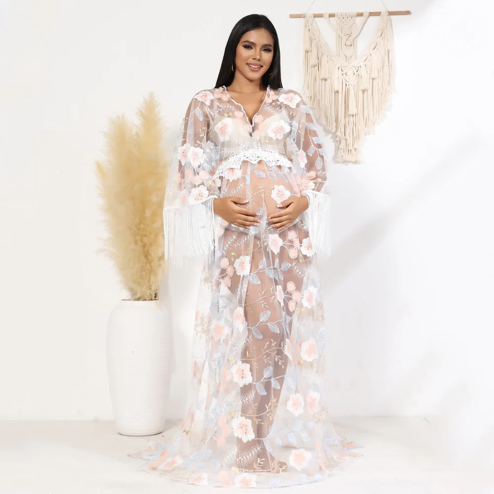 Boho Embroidery Maternity Photography Long Dresses See Through Bohemian Pregnant Woman Photo Shoot Dresses
Boho Embroidery Maternity Photography Long Dresses See Through Bohemian Pregnant Woman Photo Shoot Dresses