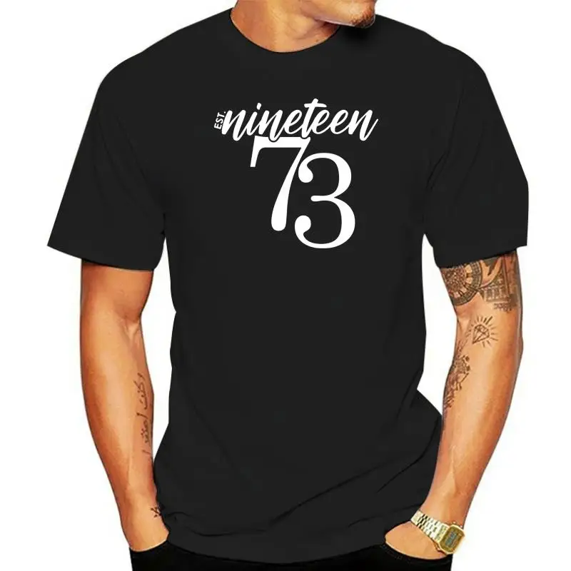 Vintage Slogan Est. 1973 T-Shirt For Mens 100% Cotton Anti-Wrinkle Round Neck Basic Solid Awesome Men And Women Tshirts
Vintage Slogan Est. 1973 T-Shirt For Mens 100% Cotton Anti-Wrinkle Round Neck Basic Solid Awesome Men And Women Tshirts