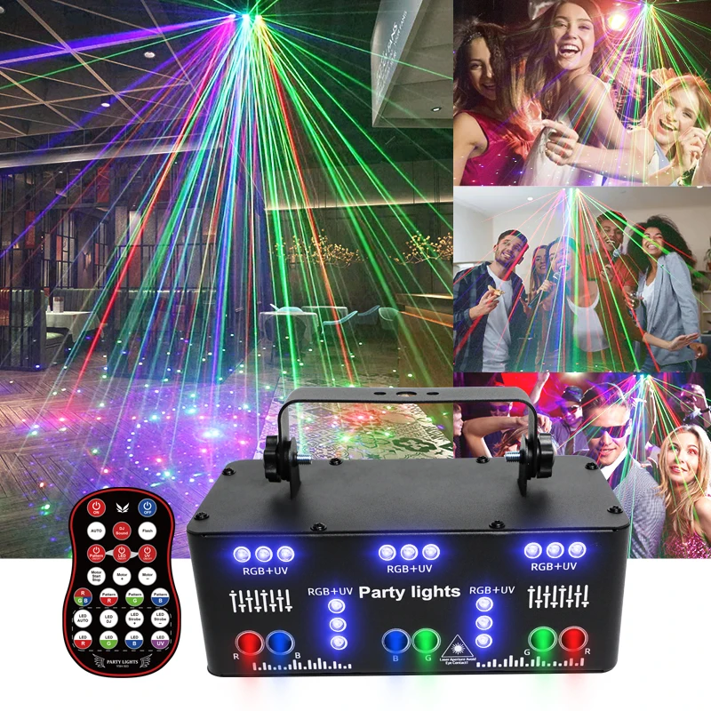 Led RGB 21 Eye Laser Light Disco Light DJ Beam Laser Projector DMA Remote Control Strobe Stage Effect Christmas Club Party
Led RGB 21 Eye Laser Light Disco Light DJ Beam Laser Projector DMA Remote Control Strobe Stage Effect Christmas Club Party