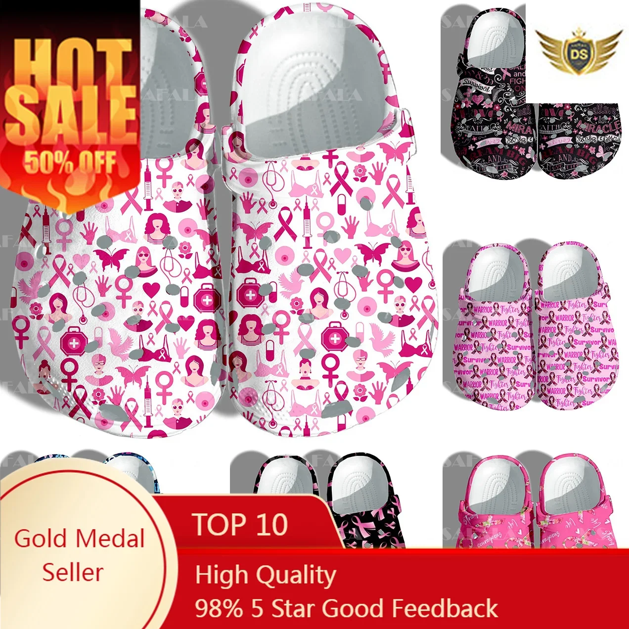 Breast Cancer Awareness 3D Print Men Women Classic Clogs Slippers Shoes EVA Ligtweight Sandals Summer Beach Outdoor-1
Breast Cancer Awareness 3D Print Men Women Classic Clogs Slippers Shoes EVA Ligtweight Sandals Summer Beach Outdoor-1