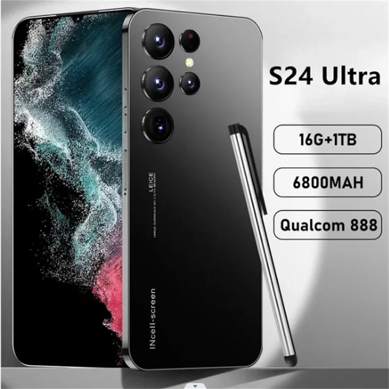 

Смартфон S24 Ultra, телефон, 16 ГБ + 1 ТБ, 6,8 дюйма, Android 13, 72 МП, 6800 мАч